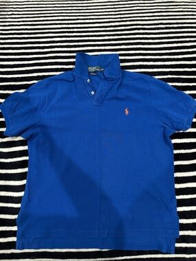 Ralph Lauren Royal Blue Short-Sleeve Polo with Orange Pony